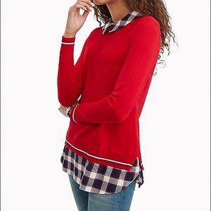 Tommy Hilfiger Essential Plaid Twofer Sweater